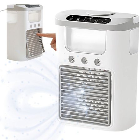 Kølende Skrivebordsblæser med Luftfugter og 3 Hastigheder USB RGB LED