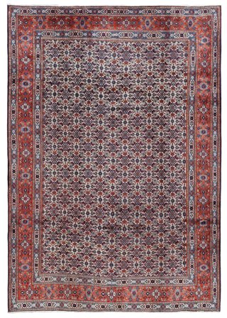 Moud Rug 213X303 Dark Red/Red Wool, Persia