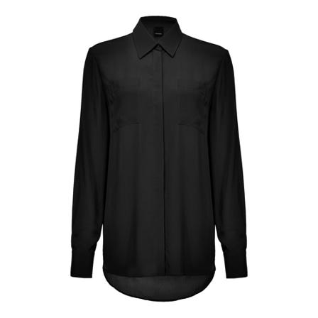 Pinko Norina 9 Crepe de Chine shirt Sort, Dame Skjorter
