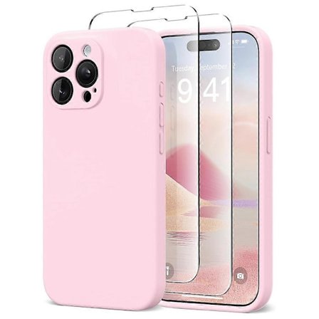 iPhone 16 Pro Max Skal Kompatibelt med MagSafe Flytande Silikonskal med 2 Härdat Glasskärm Multicolor GS