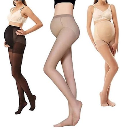 Silkeagtige strømpebukser til gravide kvinder i plus size, strækbare tights, én størrelse