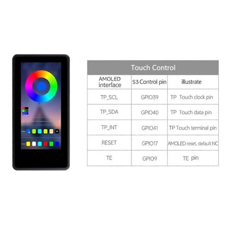 ESP32 S3 1,91 tuuman AMOLED-näyttö WIFI/BTL PSRAM:lla LVGL:lle SD-portilla/QMI8658C 6-akselinen S