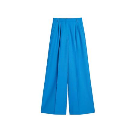 Max Mara Weekend Wide Byxor blå, Dam Byxor, Dam, Storlek: 2XS