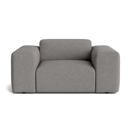 Soma Sessel in Loop Grau, moderner, einfarbiger Polstersessel mit bequemer Polsterung und breiten Armlehnen für entspannte Stunden, 75cm.