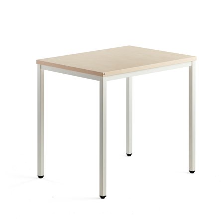 Beistelltisch QBUS, 800 x 600 mm, weiß/Birke