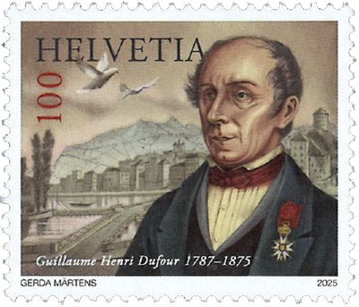 Schweiz - Guillaume Henri Dufour - Postfrisk frimærke