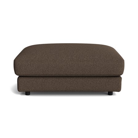 Mellow Pouf Hocker in Bouclé Braun, moderner Sitzpouf für das Wohnzimmer, elegantes Design, bequeme Polsterung, vielseitig nutzbar, 42,5cm