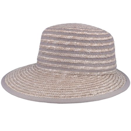 Seeberger - Grå straw Hat - Brim Visor Grey Straw Hat @ Hatstore