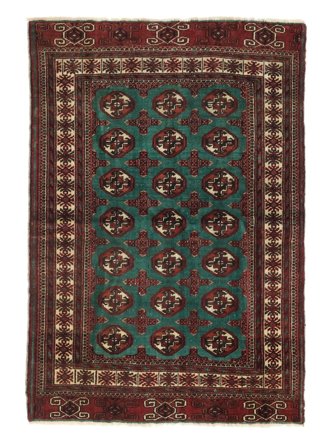 98X138 Tapis Turkaman D'orient Noir/Rouge Foncé (Laine, Perse) Carpetvista