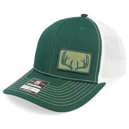 Hunter - Green trucker Czapka Z Daszkiem - Antlers Side 112 Split Dark Green/White Trucker @ Hatstore