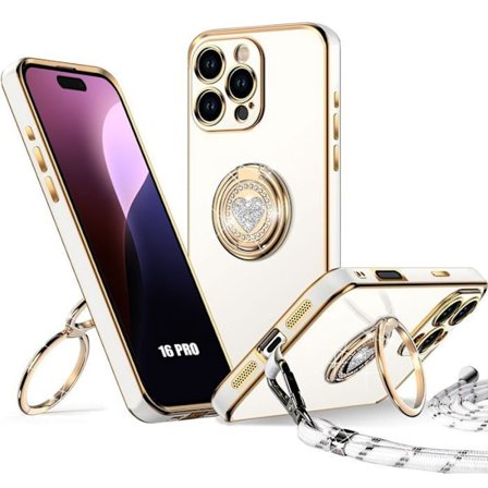 Skyddshölje - BOOLING - för iPhone 16 Pro - Mjukt silikon - Stödande ring - CORD ingår