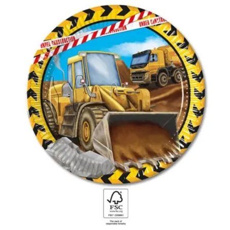 Construction Grabber pappersfat 8 st 23 cm FSC