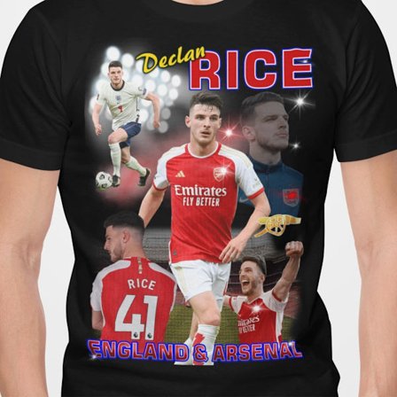 Declan Rise Svart t-shirt Arsenal & England spelare