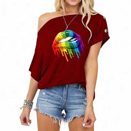 Aktivt Print Två 2-delade Set Kvinnor Casual Kortärmad T-shirt
