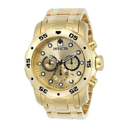 Invicta Watches Pro Diver - Scuba 0074 Men& Quartz Watch - 48mm Gul, Herre Ure, Størrelse: ONE Size