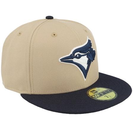 New Era - Toronto Blue Jays Mirage 59FIFTY Camel/Navy Fitted Fitted Beige Cap - MLB @ Hatstore