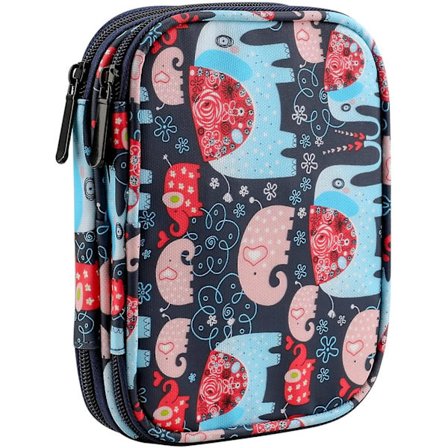 Etui til udskiftelige rundpinde og ergonomisk hæklenålsopbevaring, opbevaringstaske til hæklenåle til rejser, elefant