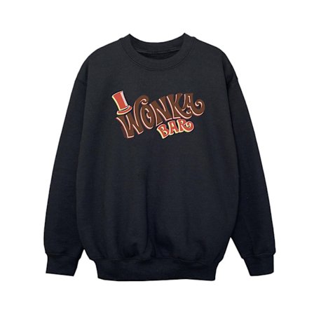 Willy Wonka Boys Bar Logo Sweatshirt 7-8 år Svart