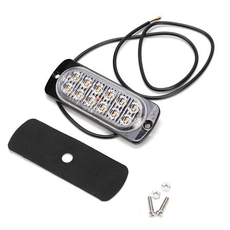 12 LED Ultratynn Nødblink Lys Gul 12-24V Lastebil Sidelys