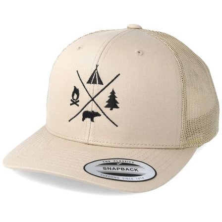 Wild Spirit - Beige trucker Keps - Camping Logo Beige Trucker @ Hatstore