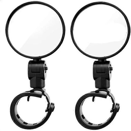 Motorsykkelspeil Bakspeil Motorsykkel Speil, Styre Brakett, 180 Graders Rotasjon, Justerbar Bred Vinkel