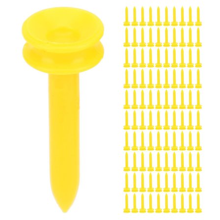 100 stk. Professionelle golf tees - lette, reducerer friktion, mere stabile - gule golf tees i plast