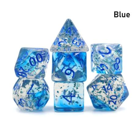 7 Stk/sett DND Terning Polyhedral Terning BLÅ BLÅ blue