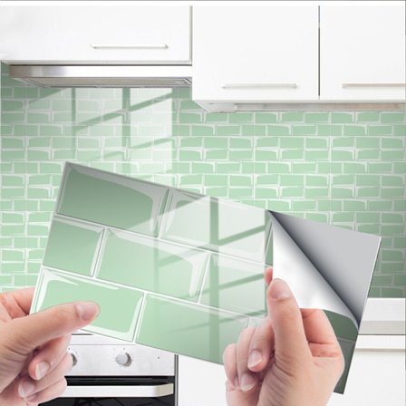 16 kpl itseliimautuvia seinälaattoja keittiöön ja kylpyhuoneeseen (vaaleanvihreä)