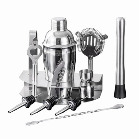 Cocktail Shaker 12 Delar Cocktail Shaker i Rostfritt Stål 750 ml Med Förvaringsställ Cocktail Shaker Verktygsset