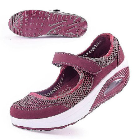 Naisten mukavat kävelyhoitajan kengät, liukumattomat, hengittävät kiilakorkokengät kuntoiluun stcyv