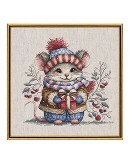 Stickpackung Bild Kleine Maus mit Schal - AVA Stitch