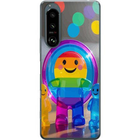 Yhteensopiva Puhelinkuori Sony Xperia 5 III Pastellivärinen yksisarvinen, jolla on sateenkaaren harja ja suuret silmät taianomaisessa talviympärist