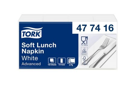 TORK Servett 1/8-vikt 3-lagers vit 150/fp - Lyreco - Kök och servering - Servetter och dukar - Servett - 3-lagers
