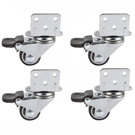 4 st 1" Hjul Svängbara Platt Hjul Sidomonterade Hjul