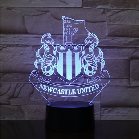 Newcastle United F.C USB 3D Anime Natlampe Atmosfærisk LED Bordlampe Julegaver til fodboldfans Dekorativ lampe til børn