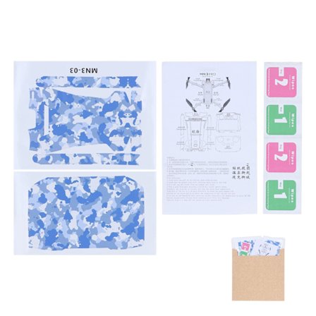 Tarra Drone -tarrat PVC:stä, helppo kiinnittää ja repäistä irti, uudelleenkäytettävät koristeelliset drone-tarrat DJI Mini 3 Prolle, MN3 03 N1 -