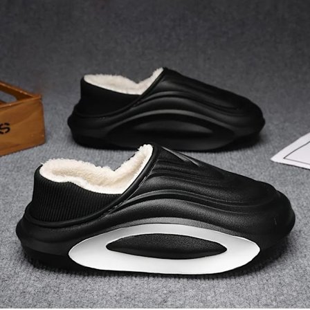 Vinterfortykkede skridsikre forede hjemmesko Letvægts EVA Indendørs Udendørs Fritidssko med blødt stof for