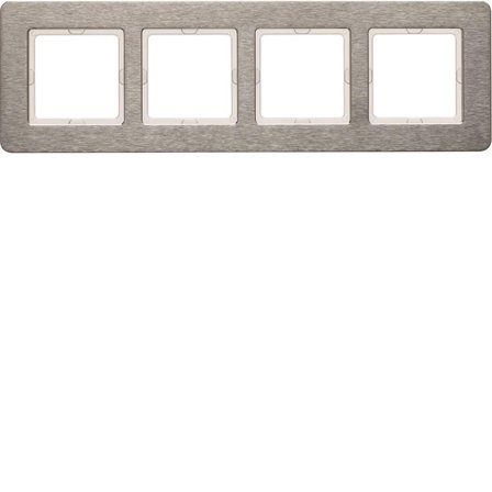 Hager 10246083 Dekkramme Q.7, for horisontal montering 4 rom, Strømbrytere & vegguttak