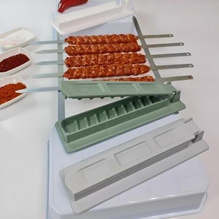 BBQ-lihavarraskone uudelleen käytettävä kebabpuristinkoneeseen Grillivalmistelu keittiön grillitarvikkeisiin Green