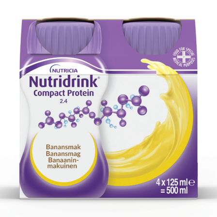 Nutridrink Compact Protein Næringsdrikk, Banan, 4x125 ml