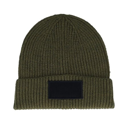 Beechfield - Vert cuff Bonnet - Militarygreen/Black Fashion Patch Cuff @ Hatstore