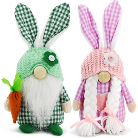 Påskehare Plys Hjemmeindretning, Sæt med 2 Forårshare Sød Ansigtsløs