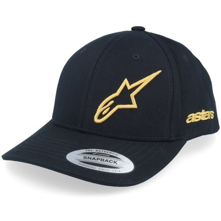 Alpinestars - Zwart adjustable Cap - Sessionized Hat Black/Gold Adjustable @ Hatstore