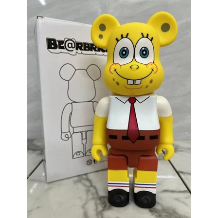 Bearbricks 400% Violent Bear Byggeklosser Bjørn Figur Modell Håndlaget Samleobjekt Lekegave Mote Ornament Skulptur Statue 28CM spongebob