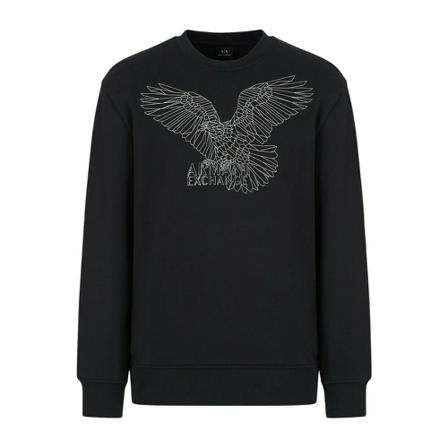 Armani Exchange, Sweatshirts Czarny, Mężczyzna, Rozmiar: S