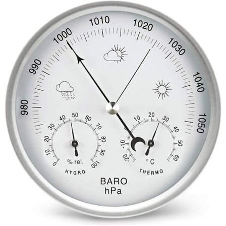 Analog barometer väderstation med termometer hygrometer atmosfär