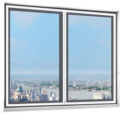 Glasfiber vinduesskærm mesh gardin med lynlås - holder insekter ude 120x120 cm