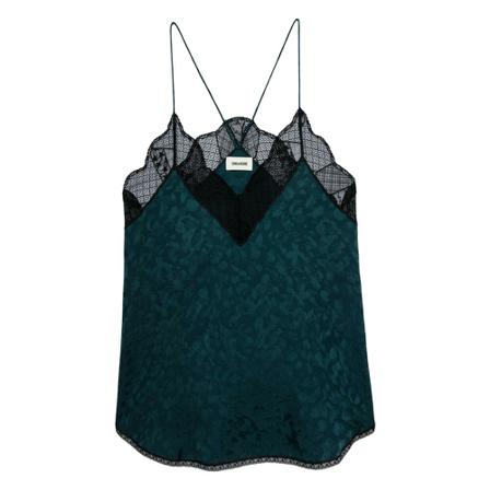 Zadig & Voltaire Christy Jac Leo Top Wwcr00186 Blå, Dame