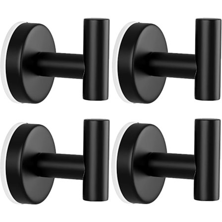4-pakning sugekoppkroker, kraftige borfrie dusjkroker med sterkt feste, avtakbar design, perfekt for baderomsvegg, glass og speil