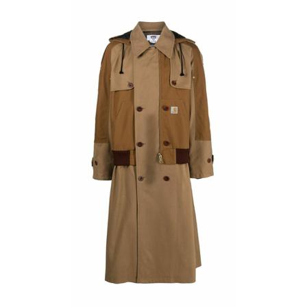 Junya Watanabe Trench Coats Brun, Herre Trenchcoats, Størrelse: M
